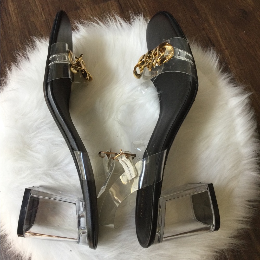 Madden Girl black and clear  jelly heels size 8.5 -9